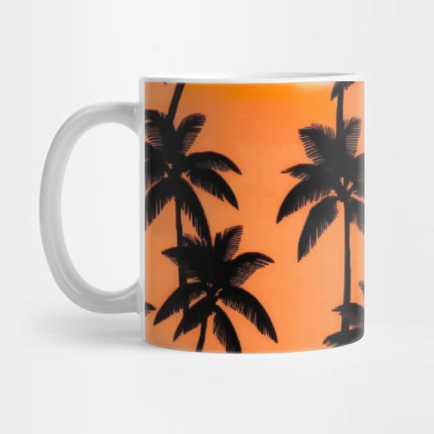 Tropical Sunset Palms by Sevendise